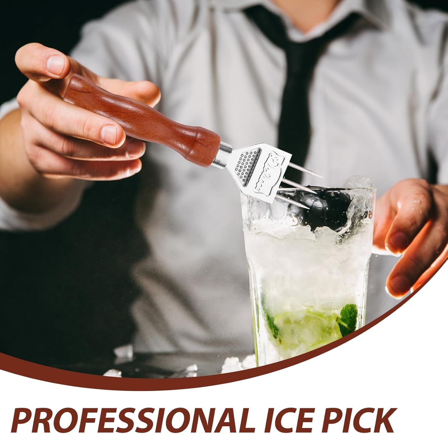 Ice Pick Stainless Steel with Safety Wooden Handle for Kitchen Tool, Bartender, Restaurant, Picnics, Camping, Japanese Style Ice Crushers for Home Use, Ideal for Bars and Families, 7.1 Inch - Image 4
