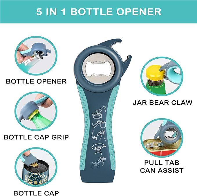 Bottle Opener for Arthritic Hand,Jar Opener for Old People, Children, Women, Those with Weak Hands,Multifunctional Kitchen Gadgets - Image 3