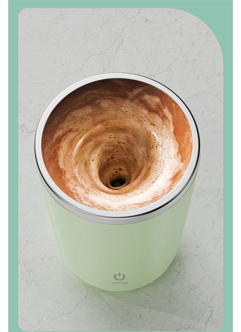 Self Stirring Mug, Electric Mixing Cup Magnetic Rechargeable Auto Mug Coffee Rotating Home Office Travel Suitable for Coffee/Milk/Cocoa (Green350ml) - Image 3