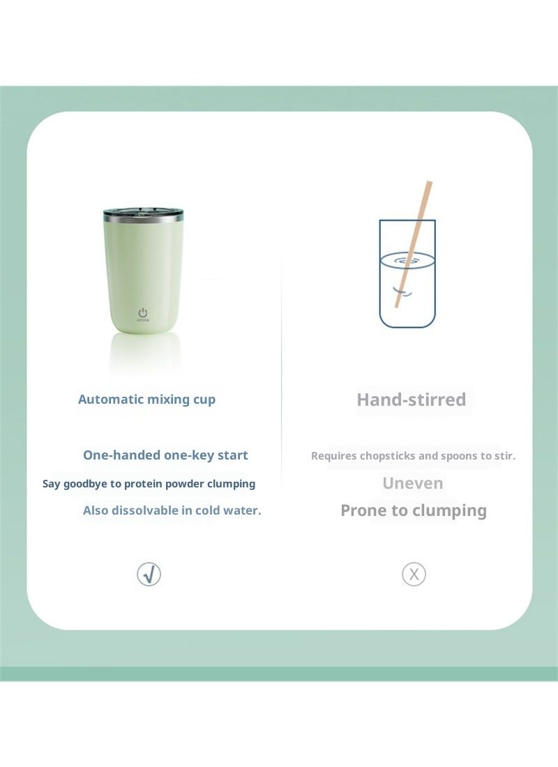 Self Stirring Mug, Electric Mixing Cup Magnetic Rechargeable Auto Mug Coffee Rotating Home Office Travel Suitable for Coffee/Milk/Cocoa (Green350ml) - Image 4