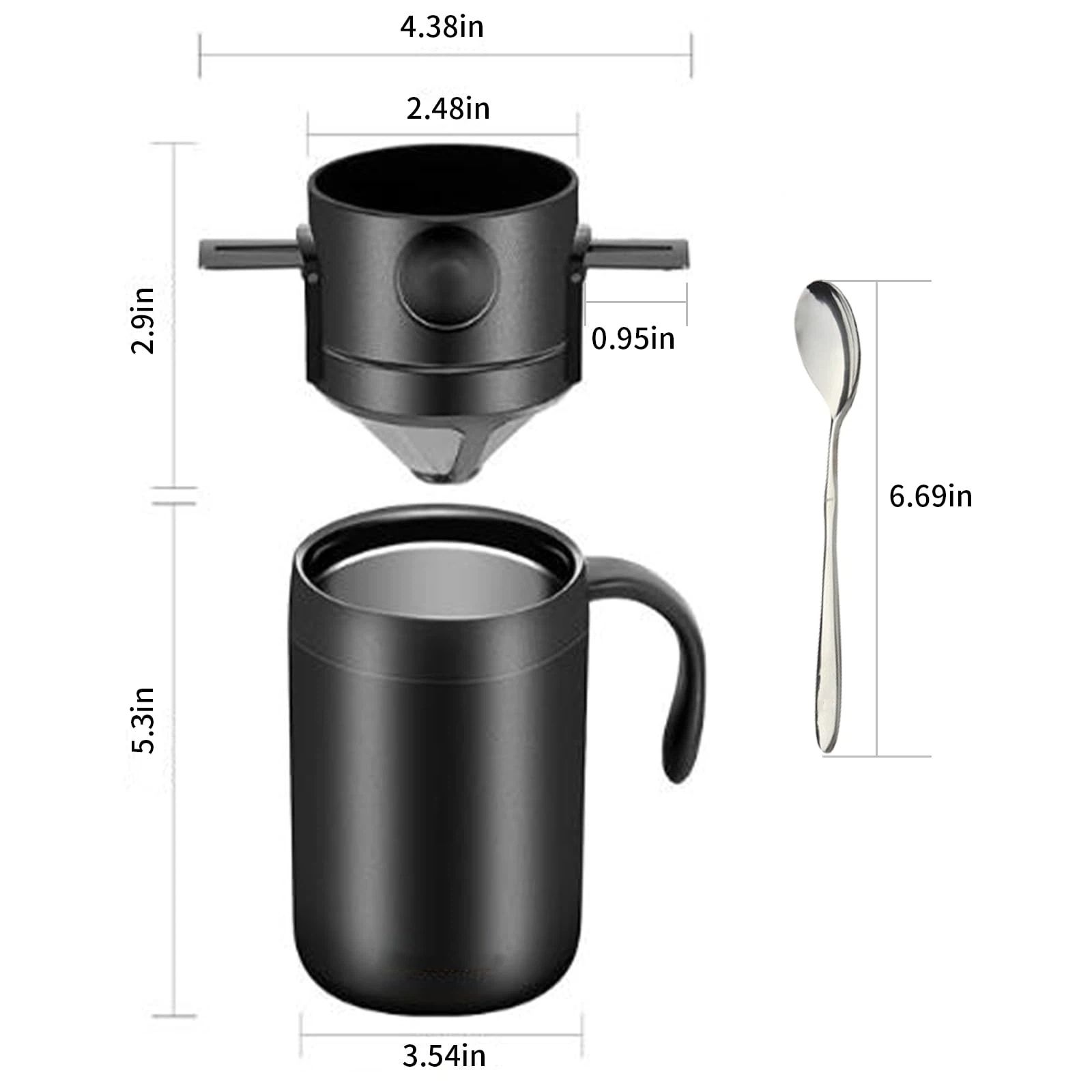 500ml Camping Coffee Maker Pour Over Coffee Maker Set，Camp Pour Over Set，Portable Coffee Kit for Travel, Camping, Offices, Backpacking three-piece set - Image 5