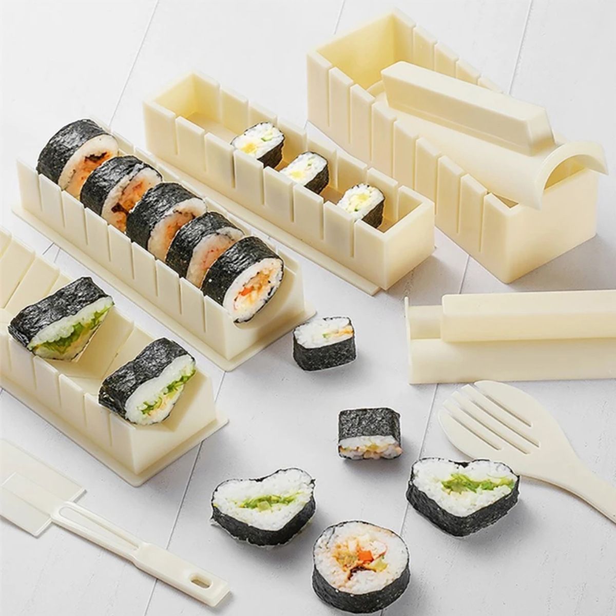Sushi Maker, Sushi  Mold Set - Easy Sushi Making Kit, Help to Make Round Shaped Sushi，10-piece set - Image 1