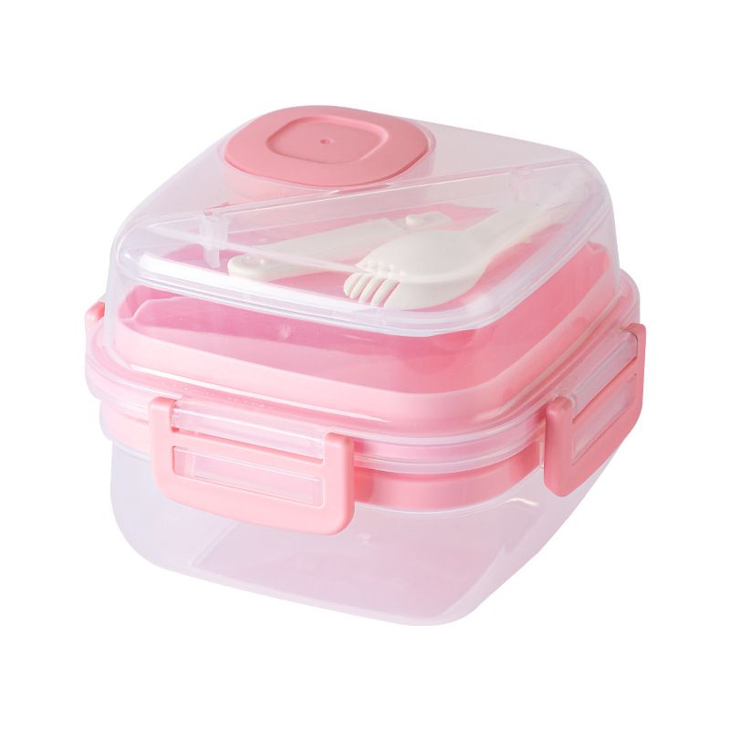 Salad Container For Lunch, Salad Lunch Container For Adults, Salad Bowl Kit With Compartments For Salad Dressing & Toppings - Image 1