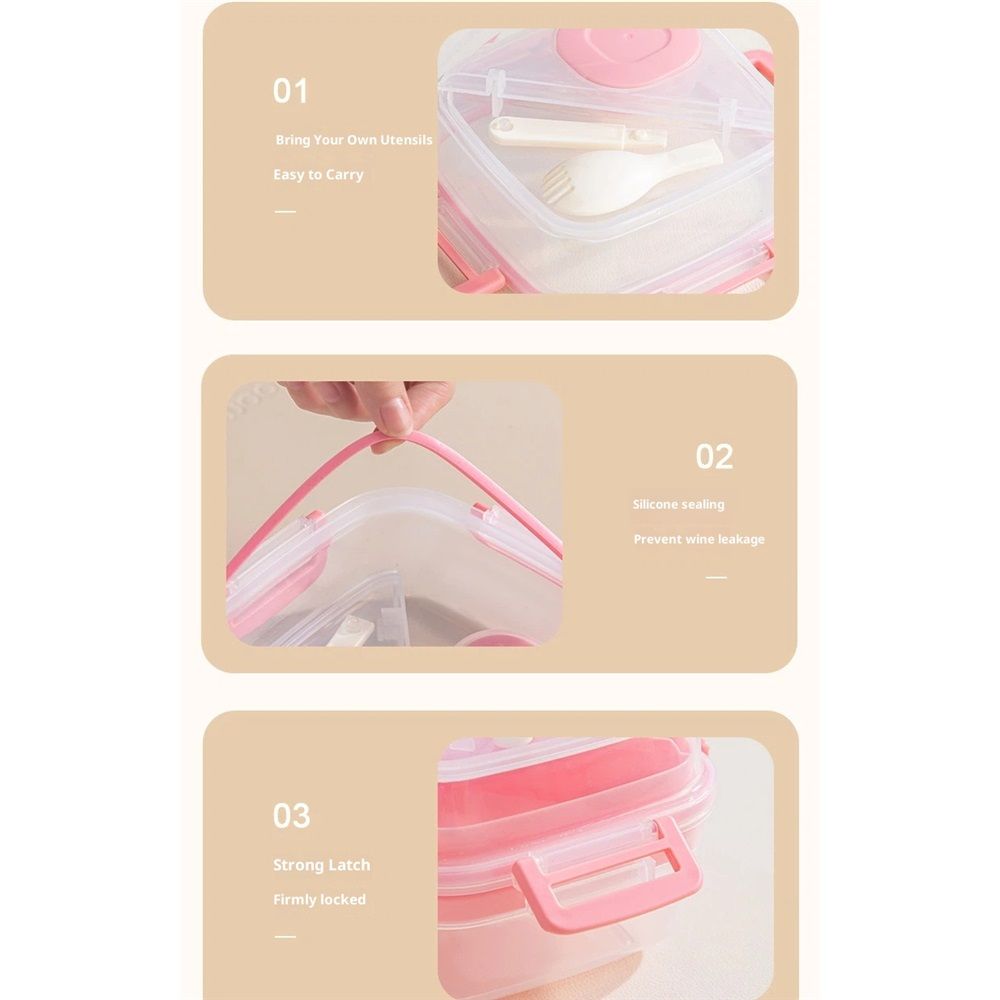 Salad Container For Lunch, Salad Lunch Container For Adults, Salad Bowl Kit With Compartments For Salad Dressing & Toppings - Image 4