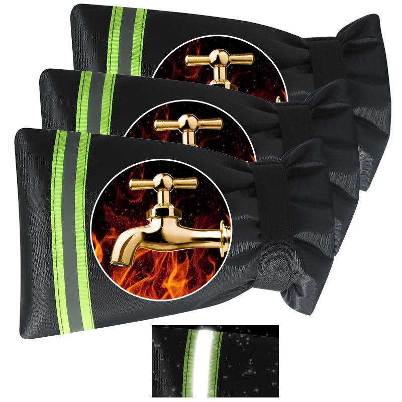 3 pack Thickened Anti-Freeze Outdoor Faucet Socks - Reusable Hose Bib Covers with Reflective Strips for Winter Freeze Protection, Cold Weather - Image 1