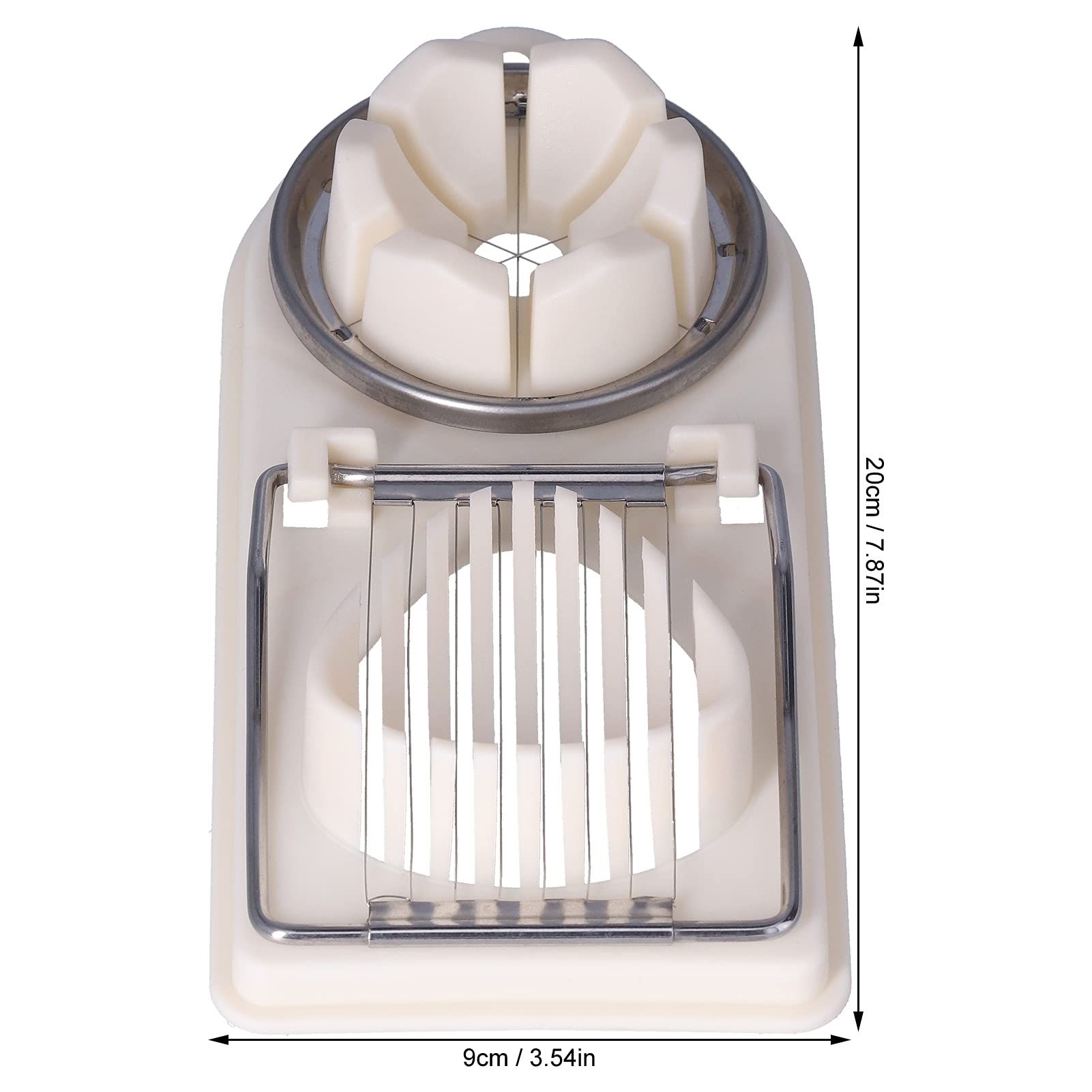 Egg Slicer 2-in-1 Eggs Cutter Multipurpose Boiled Egg Cut Slicers Stainless Steel Wire Egg Separator for Cutting Hard-Boiled Eggs Fruit Strawberry Banana(beige) - Image 5