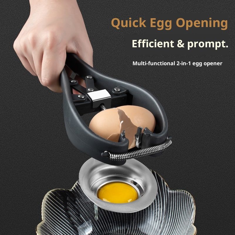 Stainless Steel Egg Separator Automatic Egg Cracker for Raw Egg White Separator Tool Handheld Egg Opener Easy Eggshell Cutter Creative Kitchen Gadget Tool - Image 4