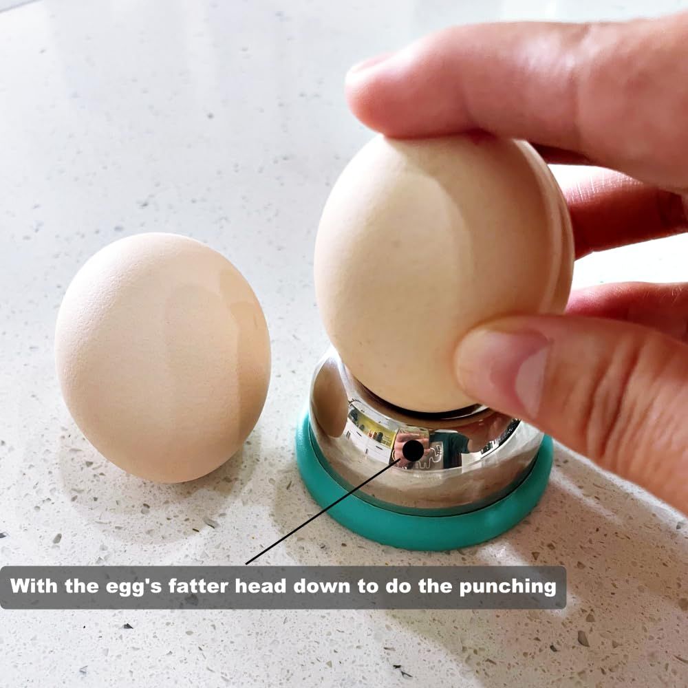 Stainless Steel Egg Piercer With Sturdy Base, Egg Hole Puncher to Get Good Hard Boiled Eggs, 2 Pcs - Image 2