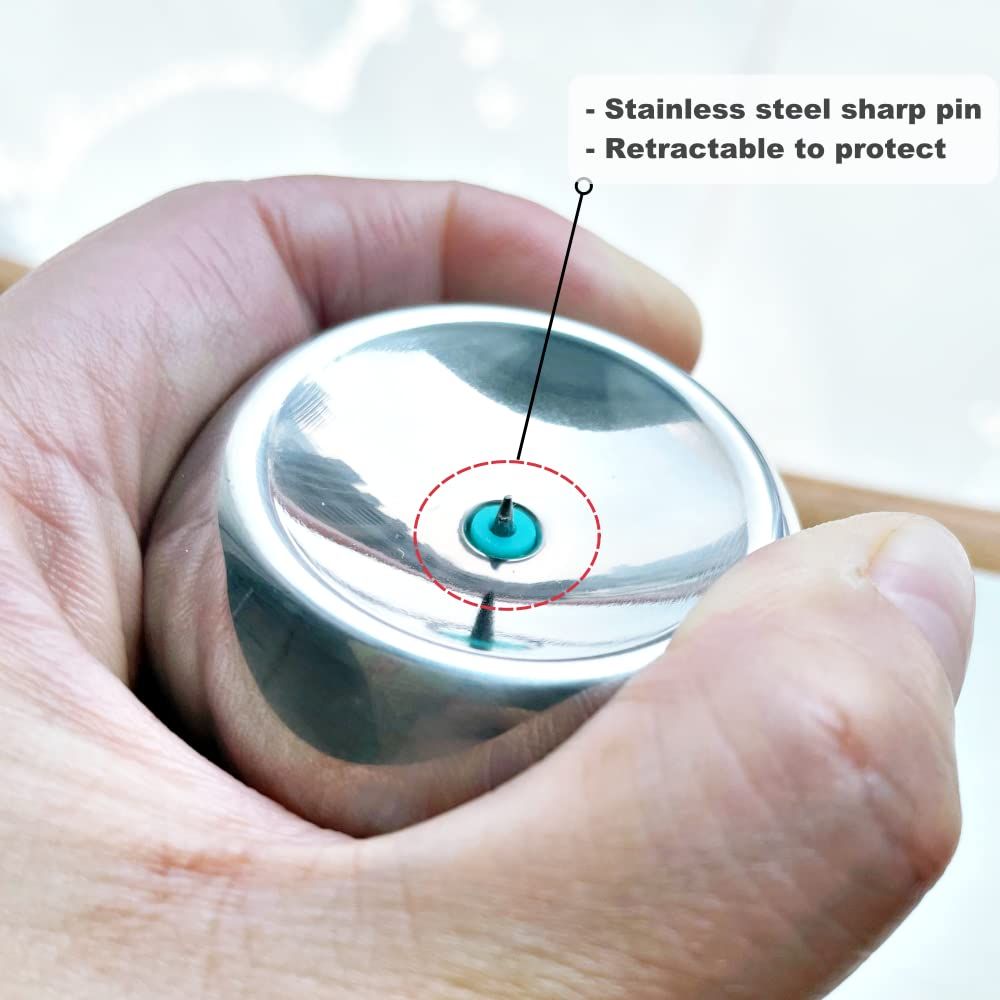 Stainless Steel Egg Piercer With Sturdy Base, Egg Hole Puncher to Get Good Hard Boiled Eggs, 2 Pcs - Image 3