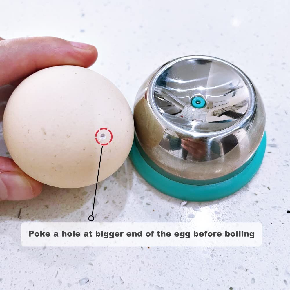 Stainless Steel Egg Piercer With Sturdy Base, Egg Hole Puncher to Get Good Hard Boiled Eggs, 2 Pcs - Image 4