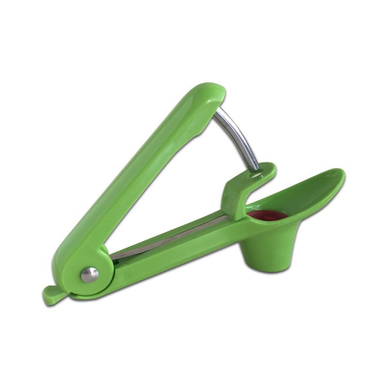 Olive Seed Remover Tool with Food-Grade Silicone Cup,Portable Fruit Corer Cherry Stoner Kitchen Aid Machine with Space-Saving Lock Design(Green) - Image 1