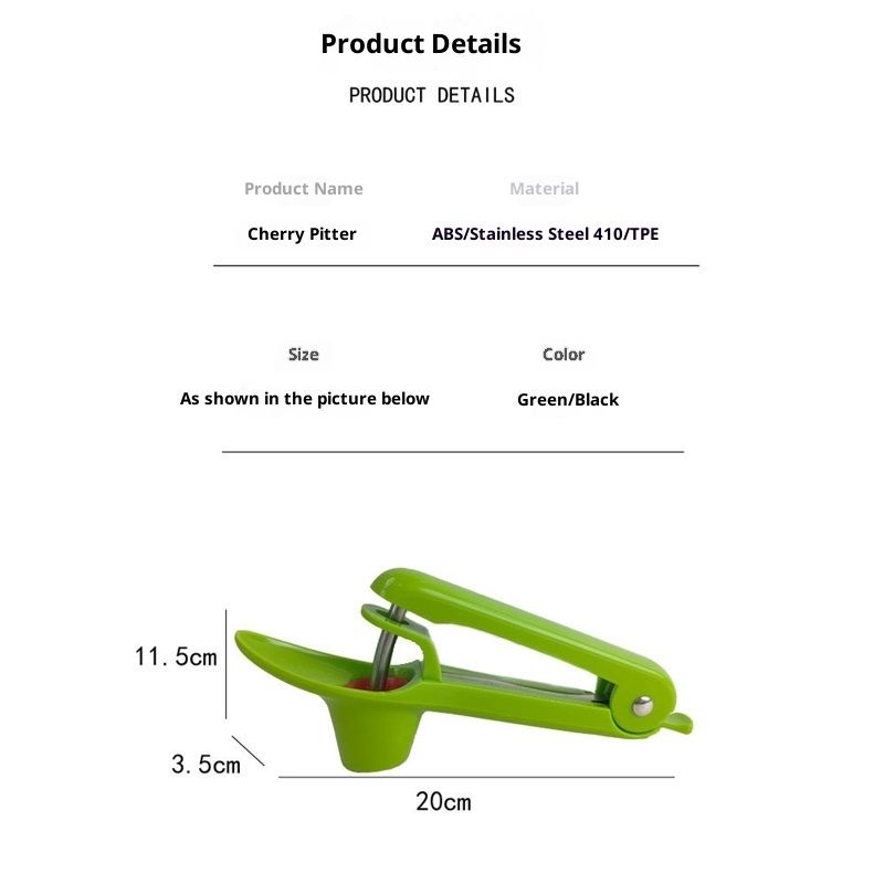 Olive Seed Remover Tool with Food-Grade Silicone Cup,Portable Fruit Corer Cherry Stoner Kitchen Aid Machine with Space-Saving Lock Design(Green) - Image 5