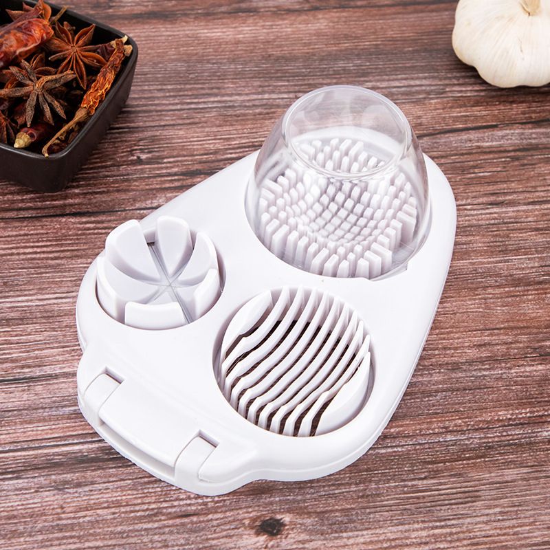 Egg Slicer for Hard Boiled Eggs - 3 Slice Modes Egg Cutter, Heavy Duty, Stainless Steel Dicer - Kitchen Chopper Tool for Strawberry, Mushroom, Grape, Cherry Tomato - White（20*14.5*8cm) - Image 2