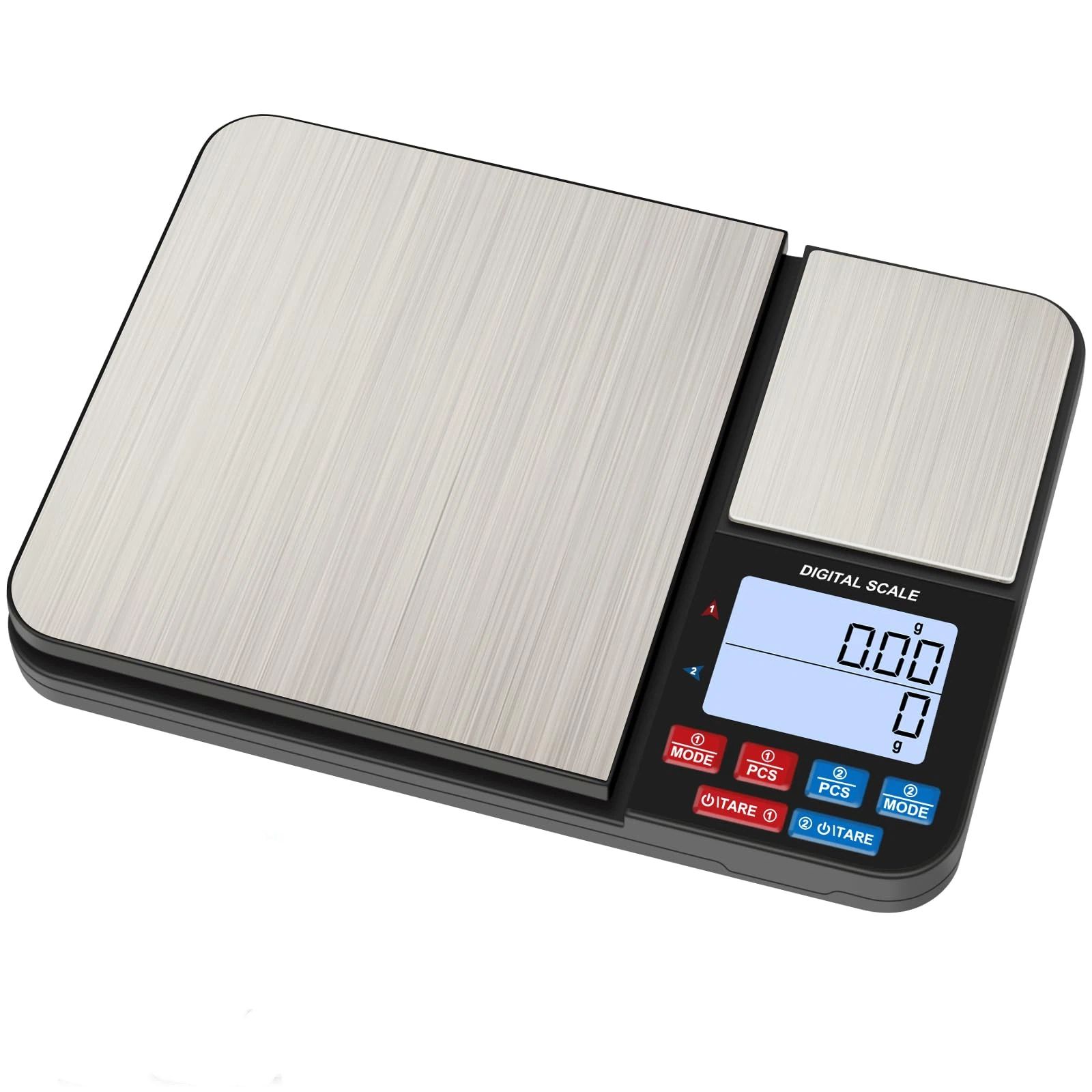 Dual Platform Digital Kitchen Scales, Food Scales with Two Precision, for Baking Cooking Coffee Jewelry, with Stainless Steel（195*140*27mm） - Image 1