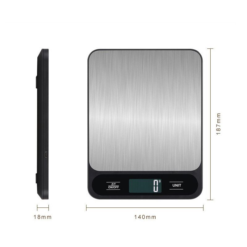 Digital Kitchen Food Scale for Cooking Baking Coffee Scale 5000g by 1g with Tare and LCD Display Food Weight Scale,（Black charging model） - Image 5