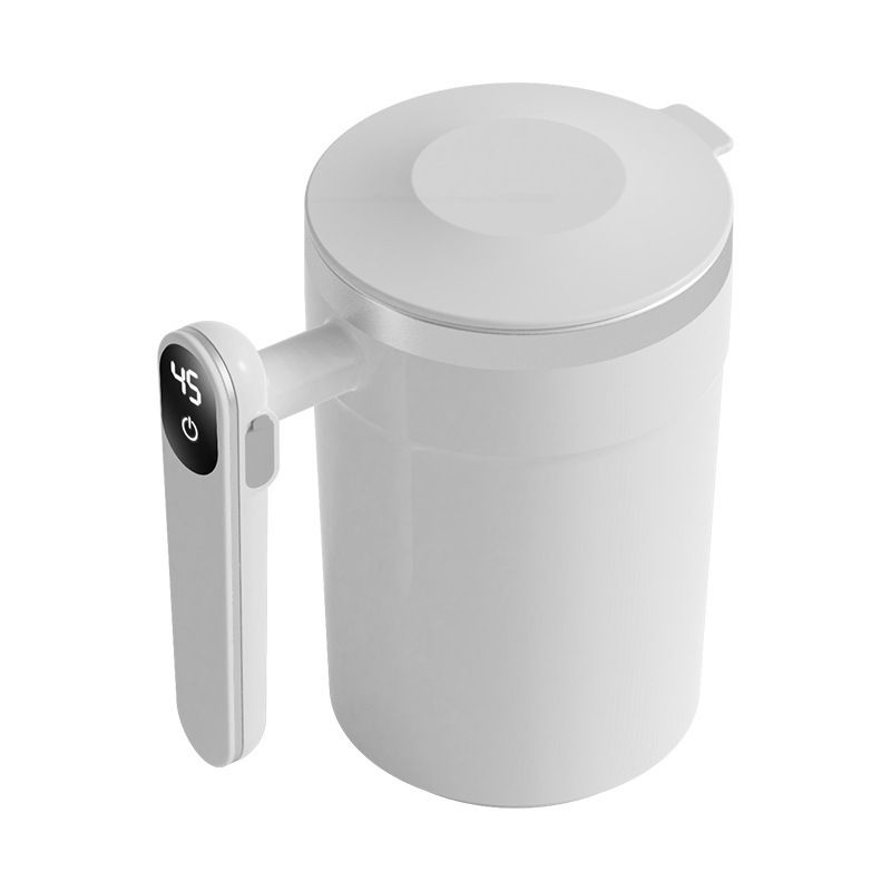 Self Stirring Coffee Mug-Automatic Magnetic Stirring Cup for Easy Mixing | USB Rechargeable with 304 Stainless Steel Interior,Silicone Lid,Ideal for Coffee,Cocoa,Milk（white 400ml） - Image 1