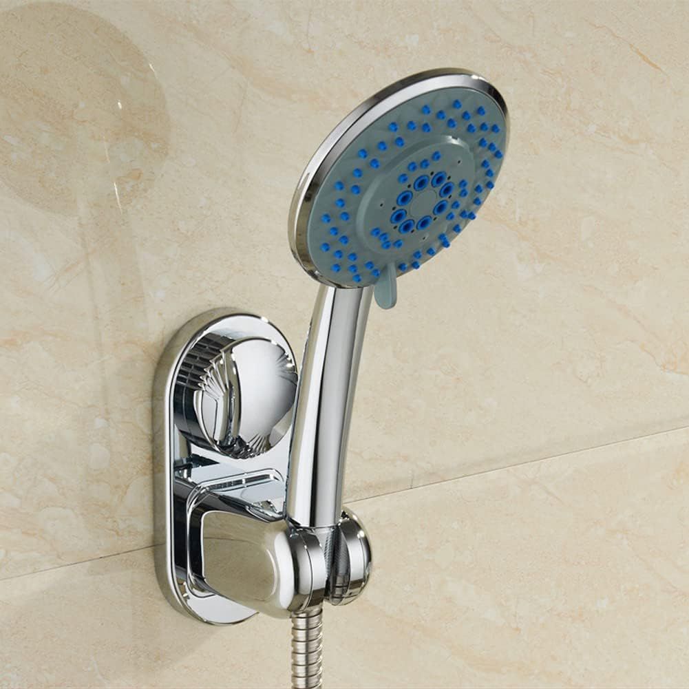 Suction cup Handheld Shower Head Holder - Designed For Large Shower Head - Relocatable Horizontal Setting - - Wider Input - Wall mounted with Vacuum Power (Polished Chrome) - Image 3