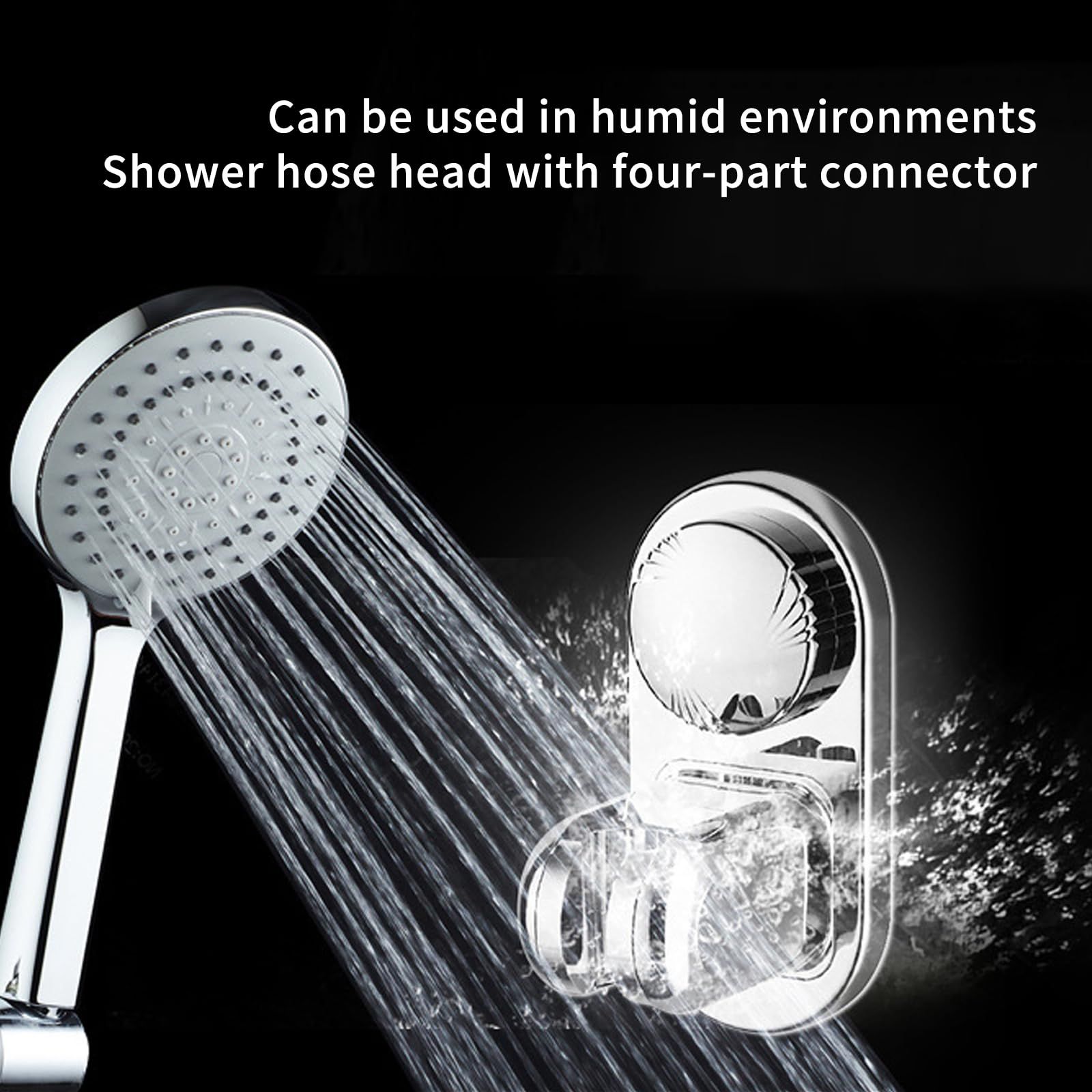 Suction cup Handheld Shower Head Holder - Designed For Large Shower Head - Relocatable Horizontal Setting - - Wider Input - Wall mounted with Vacuum Power (Polished Chrome) - Image 5