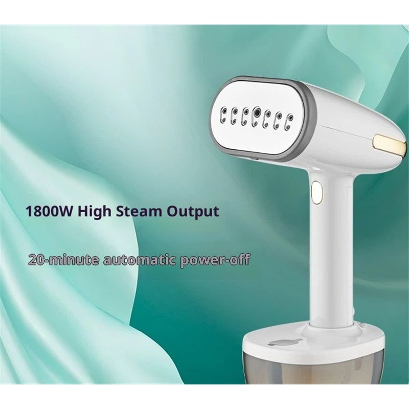 Powerful Handheld Fabric Steamer - 1800W with Fast Ceramic Heat-Up Plate, 2-in-1 Ironing & Wrinkle Remover, Steam Nozzle, Lint Brush - White, for US plug Only - Image 4