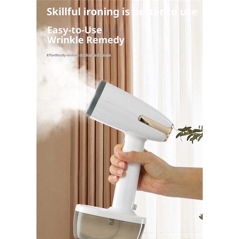 Powerful Handheld Fabric Steamer - 1800W with Fast Ceramic Heat-Up Plate, 2-in-1 Ironing & Wrinkle Remover, Steam Nozzle, Lint Brush - White, for US plug Only - Image 5