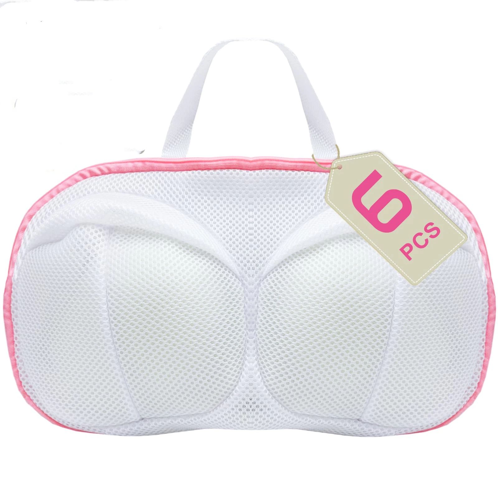Bra Washing Bags for Laundry - 6 PCS, Lingerie Bag Underwear Brassiere Washing Bags with Zipper for Women Laundry Storage (thicken-Pink 6 pack，33*20cm) - Image 1