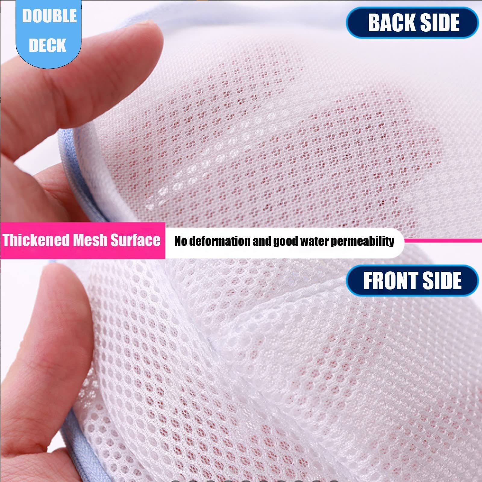 Bra Washing Bags for Laundry - 6 PCS, Lingerie Bag Underwear Brassiere Washing Bags with Zipper for Women Laundry Storage (thicken-Pink 6 pack，33*20cm) - Image 4