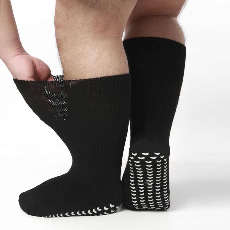 Extra Width Diabetic Socks Men Women-4 Pairs Wide Edema Sock for Swollen Feet,Non Slip Cast Bariatric Socks - Image 3
