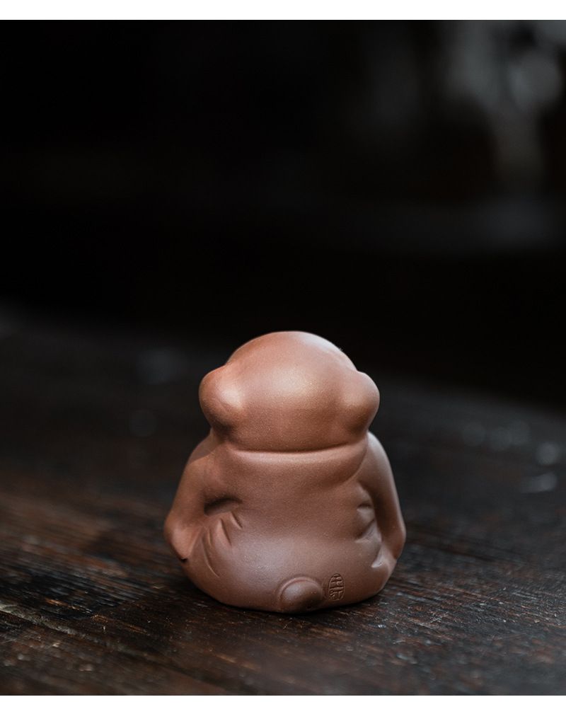 Handcrafted Purple Clay Chinese Kung Fu Tea Accessories Pet Small Lazy Dog, Zisha Tea Pet Meditative Dog Ornaments, Lazy Sleepy Puppy Sculpture Crafts for Decoration - Image 5