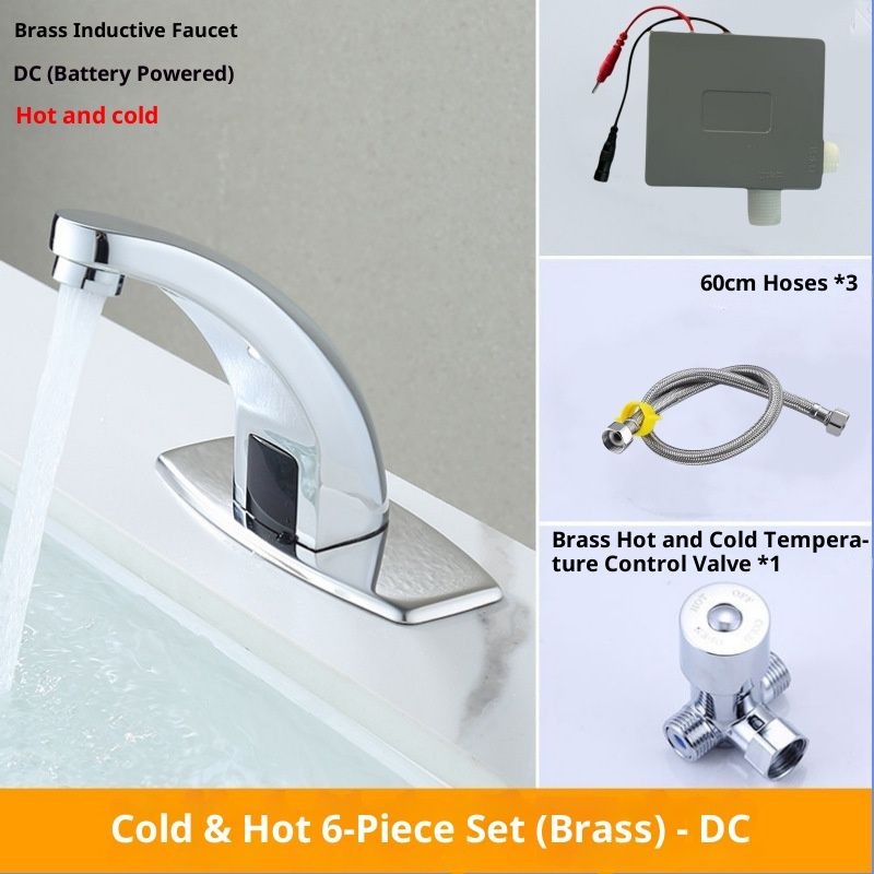 Touchless Bathroom Sink Faucet, Motion Automatic Sensor Faucet with Hole Cover Plate, Chrome for Water Bath Commercial Lavatory Farmhouse - Image 1