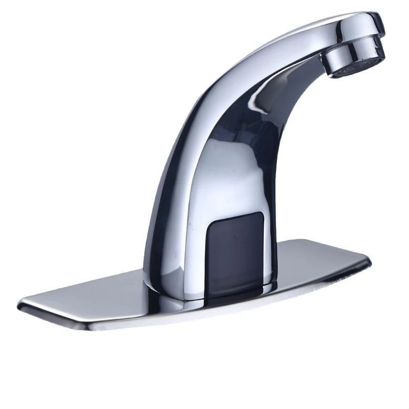 Touchless Bathroom Sink Faucet, Motion Automatic Sensor Faucet with Hole Cover Plate, Chrome for Water Bath Commercial Lavatory Farmhouse - Image 2