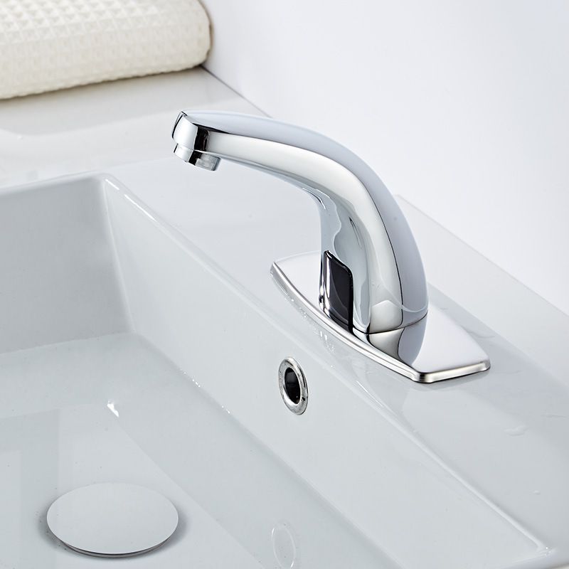Touchless Bathroom Sink Faucet, Motion Automatic Sensor Faucet with Hole Cover Plate, Chrome for Water Bath Commercial Lavatory Farmhouse - Image 3