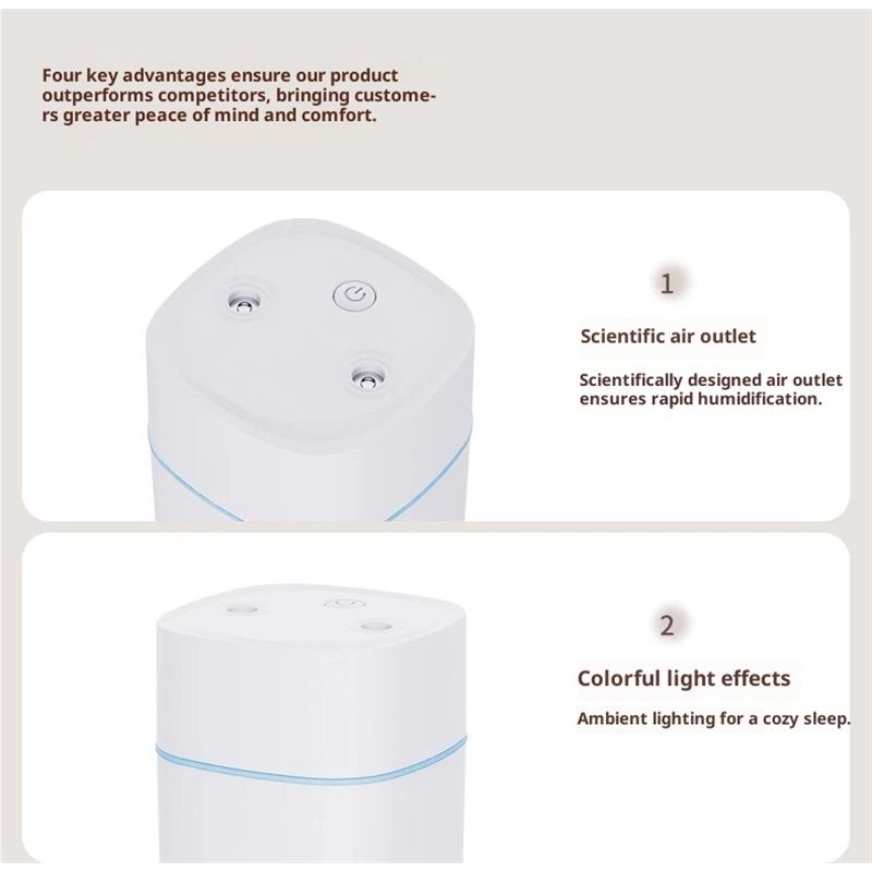 Portable Humidifier - Small Air Humidifiers for Bedroom, Plants, Office, Travel - Cool Mist Humidifiers, White - Image 4