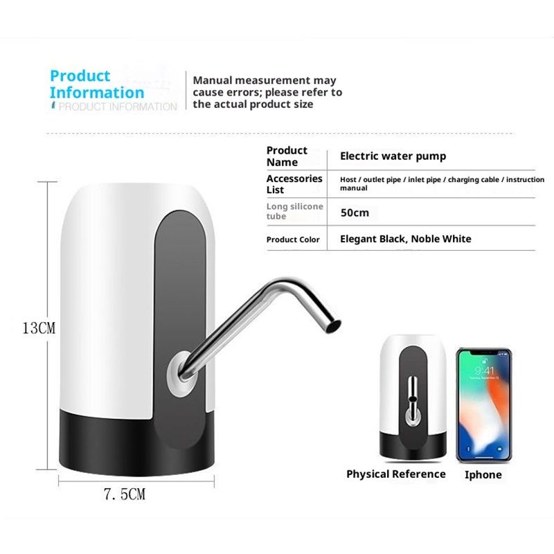 Water Dispenser , Water Jug Dispenser Universal Electric Water Bottle Dispenser, Water Pump for Bottle with Silicone Guanzi - Image 5