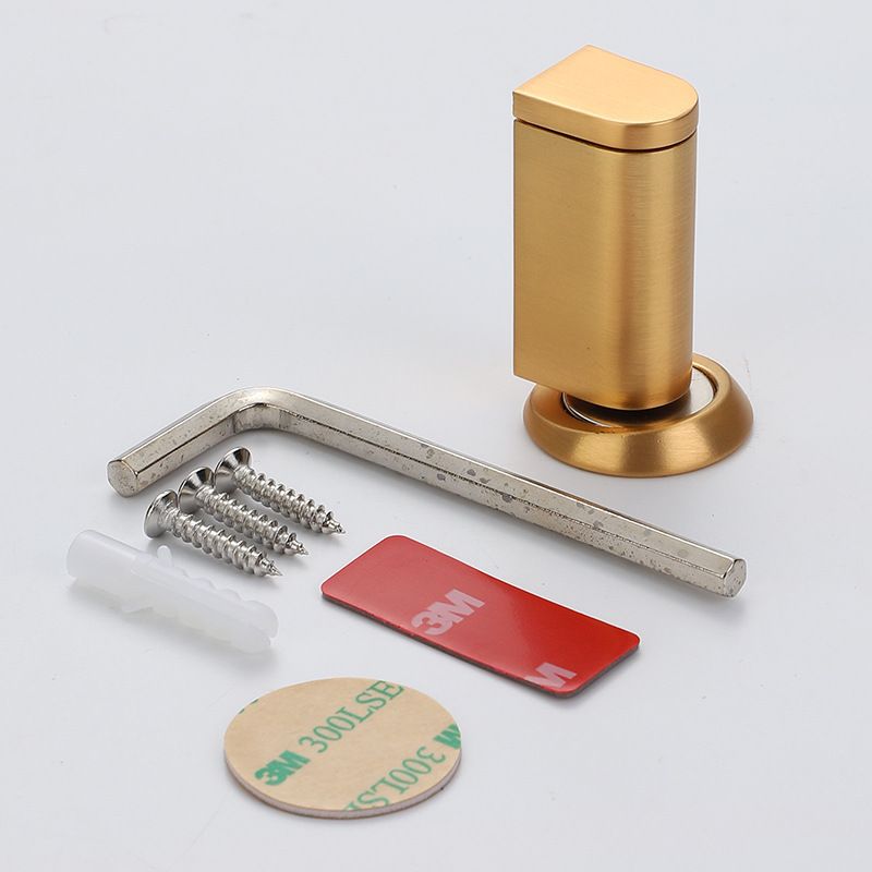Windproof Magnetic Door Stoppers No Drilling Door Stop Strong Magnet Keep Door Open Door Catch Holder Wall Protect with Screws and 3M Adhesive, Matte Gold, 1 Pack - Image 2