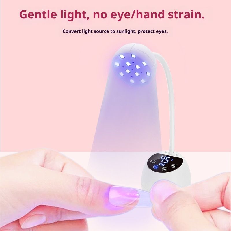UV LED Nail Lamp Cordless Mini UV Light for Gel Nails Tips,Portable Hands Free Flash Cure Light,USB Rechargeable Nail Dryers with Sensor & 3 Timers,Rotatable Gooseneck Manicure Gel Polish Lamp - Image 3