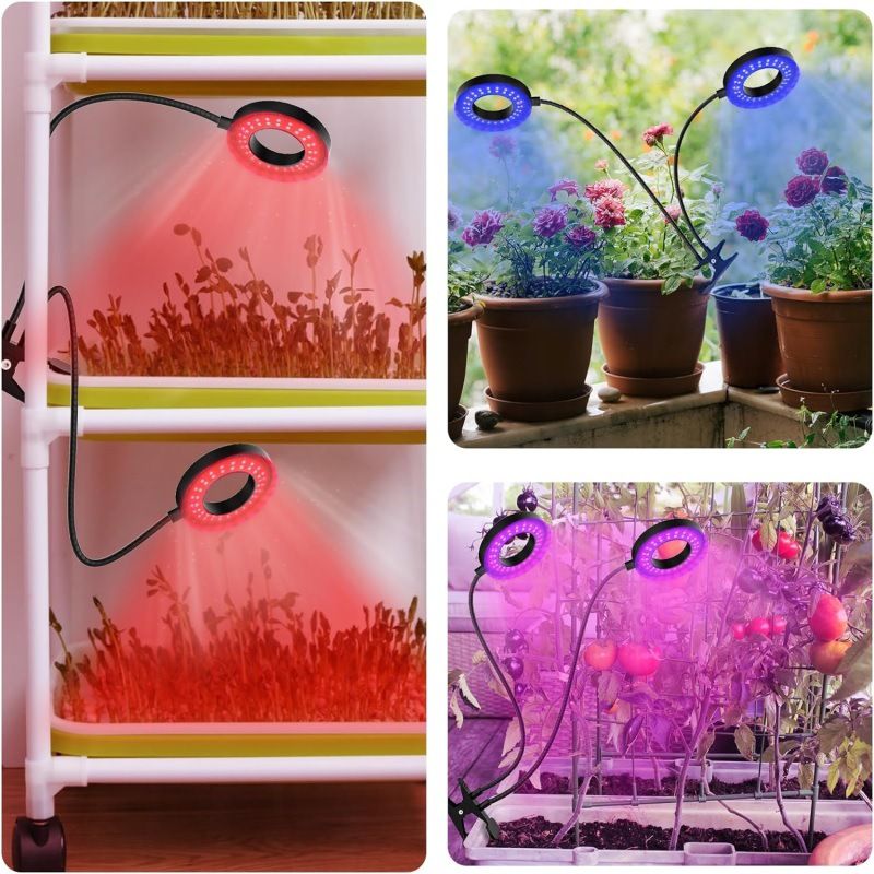 Grow Lights for Indoor Plant, LED Grow Light with Clip, Upgrade LEDs Clip On Plant Lights, Full Spectrum LED Plant Growing Lamp with 3 Modes , Auto Timer 3/9/12H - Image 3