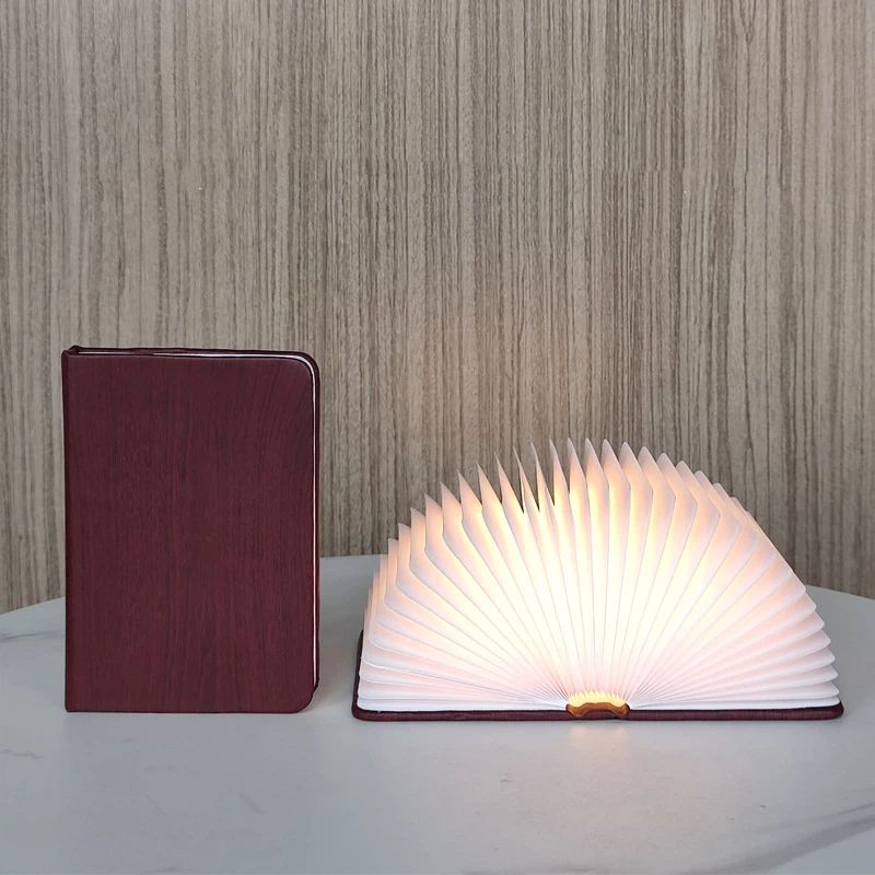 Wooden Book Lamp, Foldable Paper Books Light, Novelty Lighting 360° Bookshaped Night Light,  Paper Lantern for Bookish Decor & Book Lovers Gifts, Christmas Gifts Choice（10.5*14.5*3.8cm) - Image 5