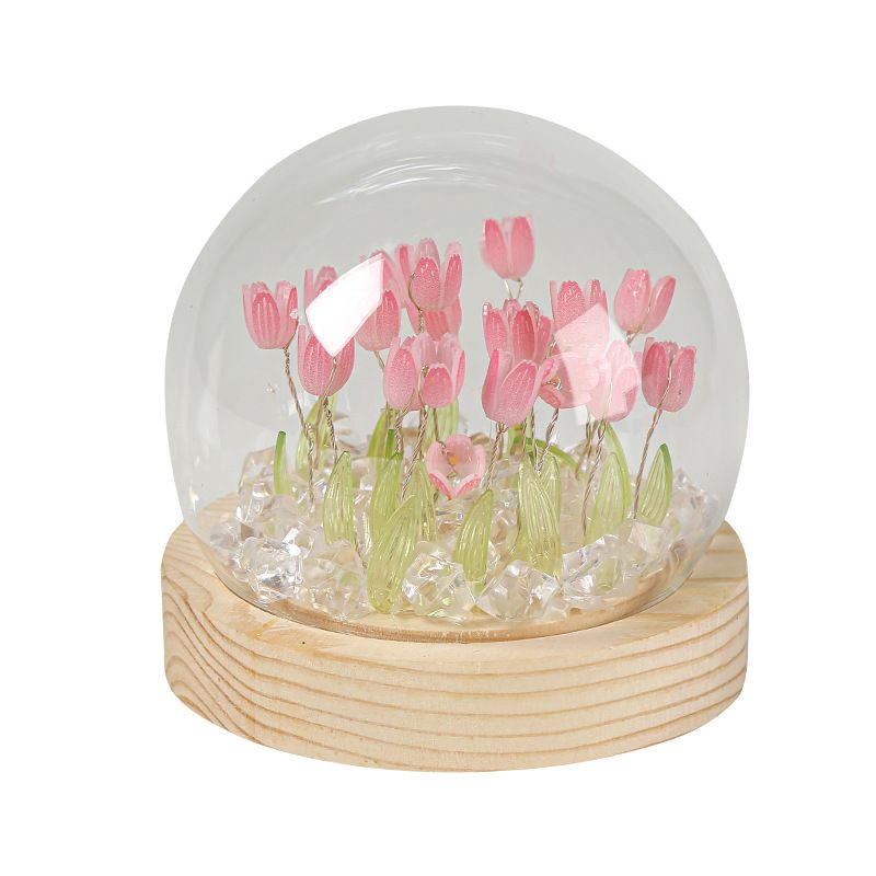 Tulip Night Light Handmade Tulip Decoration Bedroom Sleep Light Atmosphere Simulation Flower Birthday Gift for Friends, Girls, Family (13 Flowers)（10*10*10cm) - Image 1