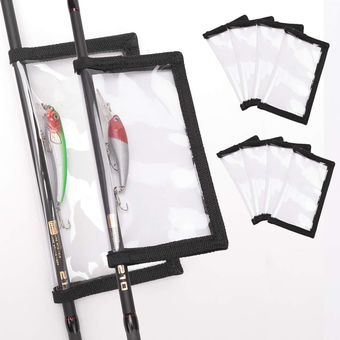 Fishing Lure Wraps 10 Packs Durable Clear PVC Lure Covers Keeps Fishing Safe Easily See Lures Fishing Hook Covers Bait Storage (10pcs 5L+5M) - Image 1