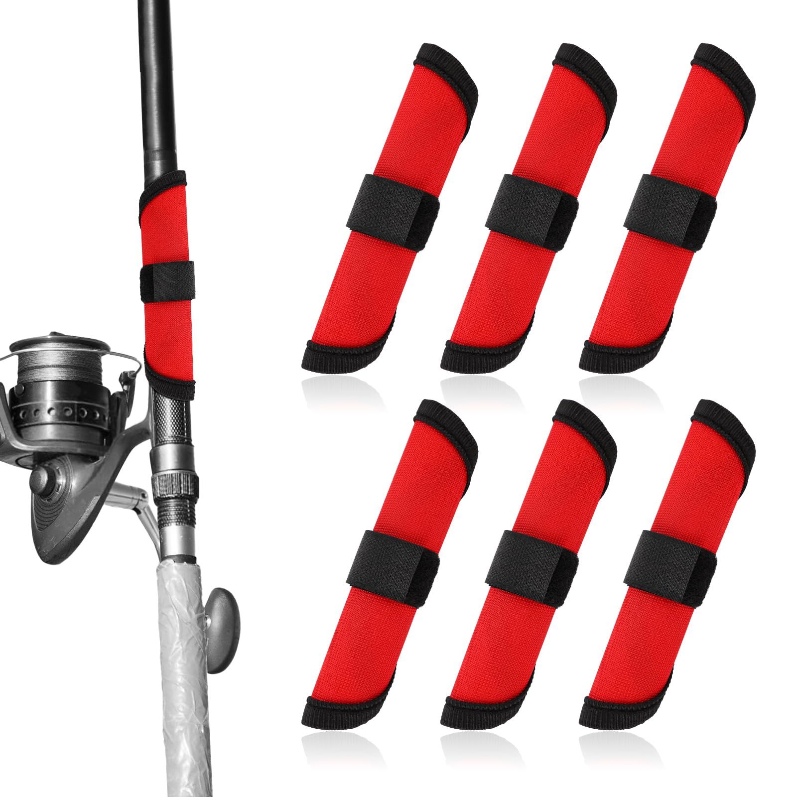 20 Pack Fishing Lure Covers 6 Inch Bait Gloves Lure Shield Wrap Fishing Hook Cover Easily See Bait Storage Protector Guard to Keep Fishermen Safe for Rod - Image 1