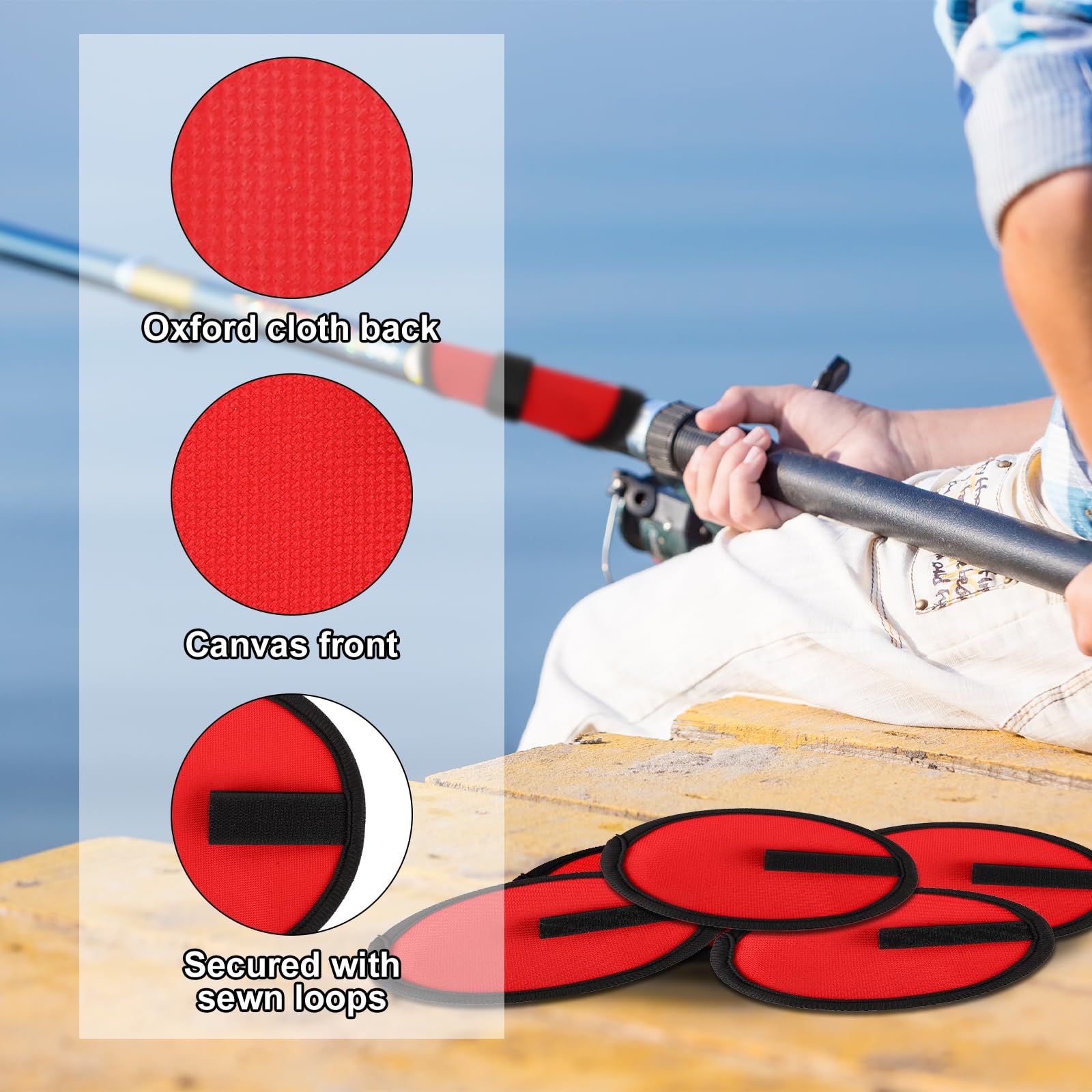 20 Pack Fishing Lure Covers 6 Inch Bait Gloves Lure Shield Wrap Fishing Hook Cover Easily See Bait Storage Protector Guard to Keep Fishermen Safe for Rod - Image 4