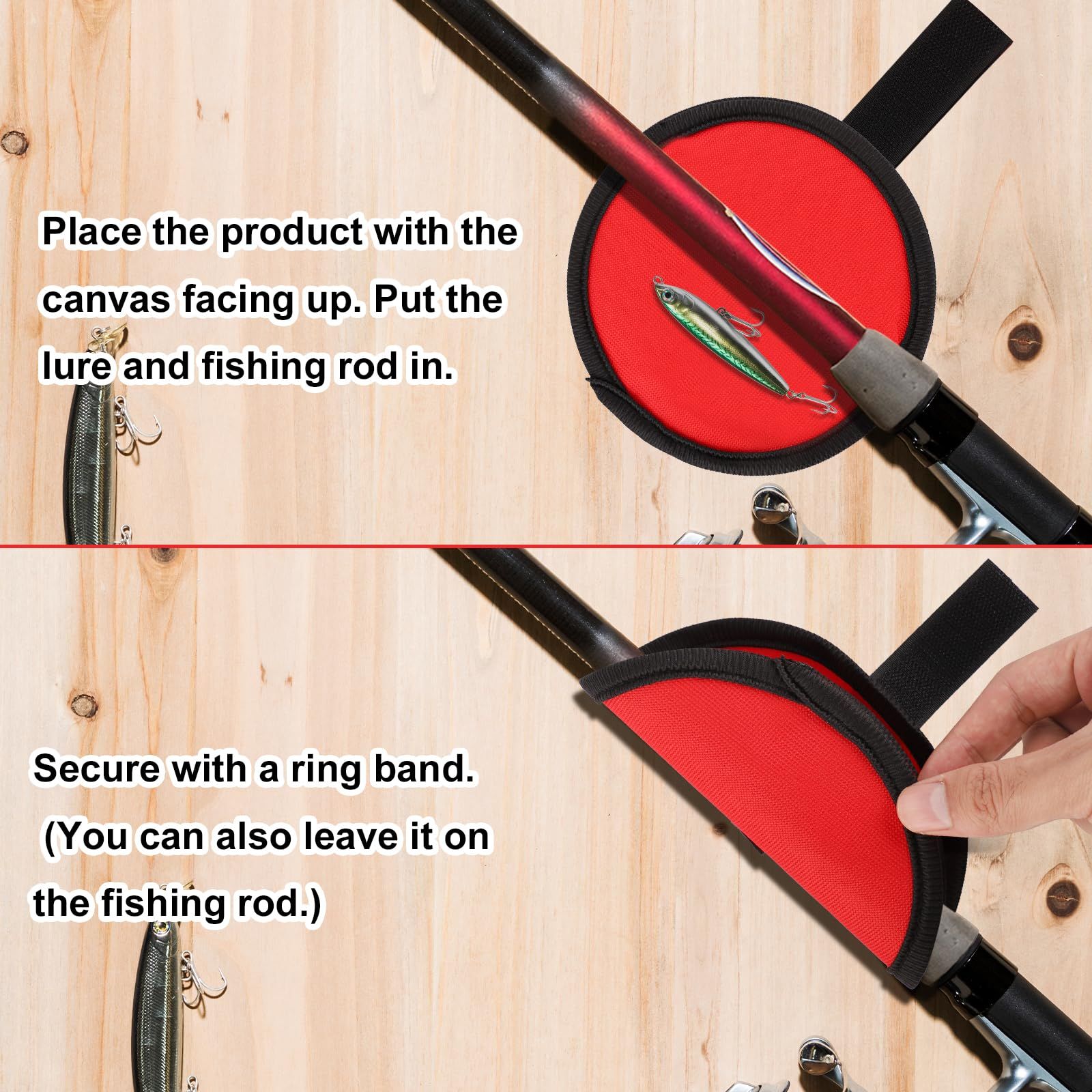 20 Pack Fishing Lure Covers 6 Inch Bait Gloves Lure Shield Wrap Fishing Hook Cover Easily See Bait Storage Protector Guard to Keep Fishermen Safe for Rod - Image 5