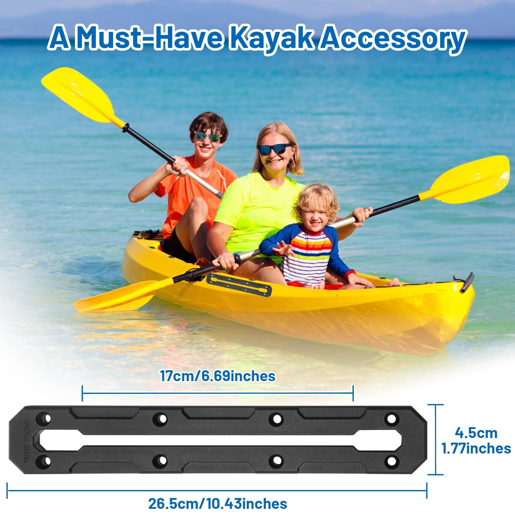 Kayak Track Mount, Kayak Rail Track, Kayak Low Profile Gear Track Accessories for Fishing Rod Holder, Cup Holder, Paddle Holders, Anchor Cleats (9 in, 4 Pieces) - Image 3