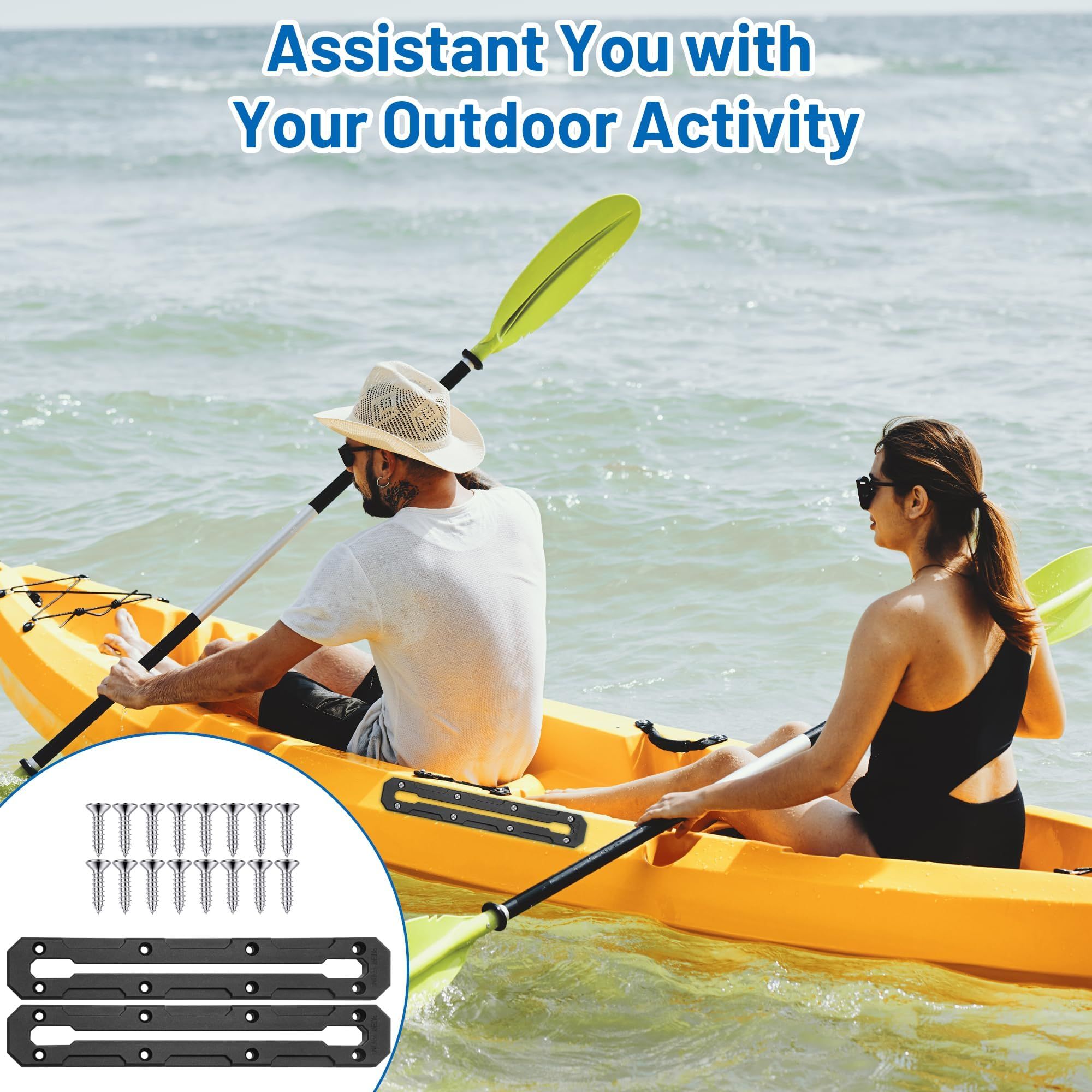Kayak Track Mount, Kayak Rail Track, Kayak Low Profile Gear Track Accessories for Fishing Rod Holder, Cup Holder, Paddle Holders, Anchor Cleats (9 in, 4 Pieces) - Image 5