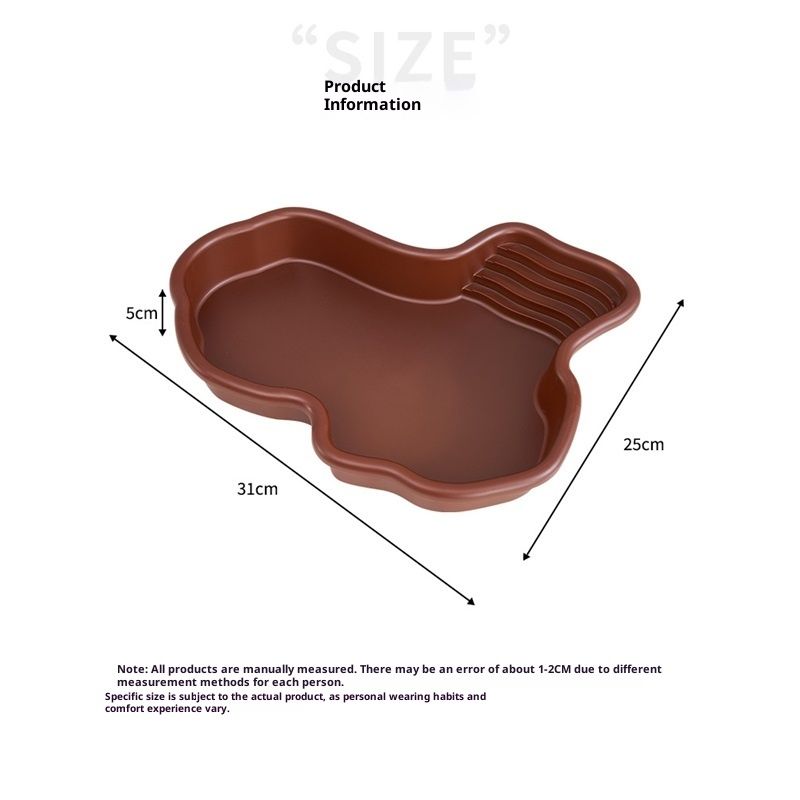 Extra Large Reptile Bathing Pool Reptile Feeding Dish Water Bowl with Ramp Aquarium Ornament for Gecko, Snake, Turtle, Bearded Dragon, Lizard Bath (Brown) - Image 4