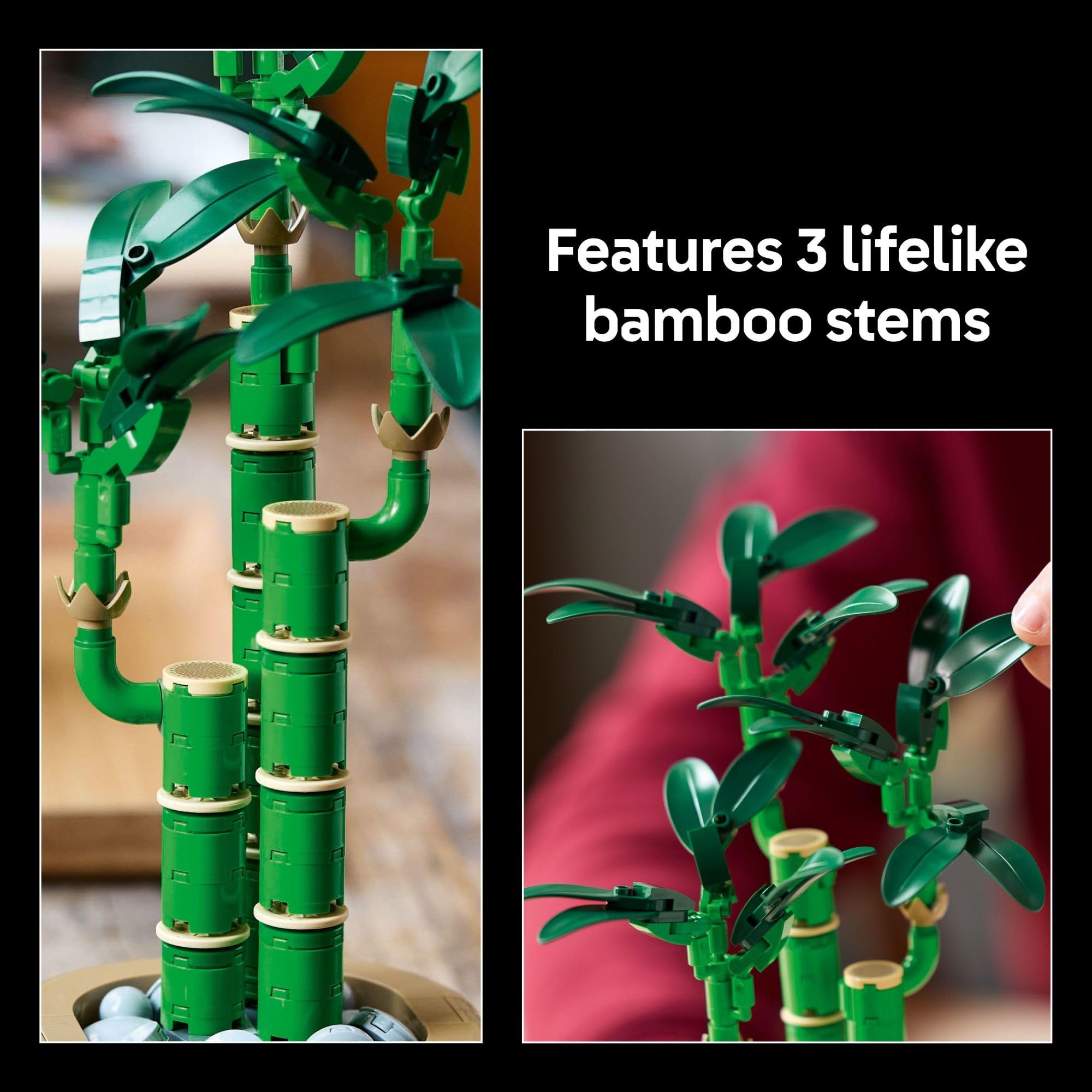 Botanicals Lucky Bamboo Building Set - Artificial Plant for Indoor Home Décor, Adults Ages - Fake Plant Decoration for Table, Desk, Office - Gift for Birthdays， 325 particles - Image 4