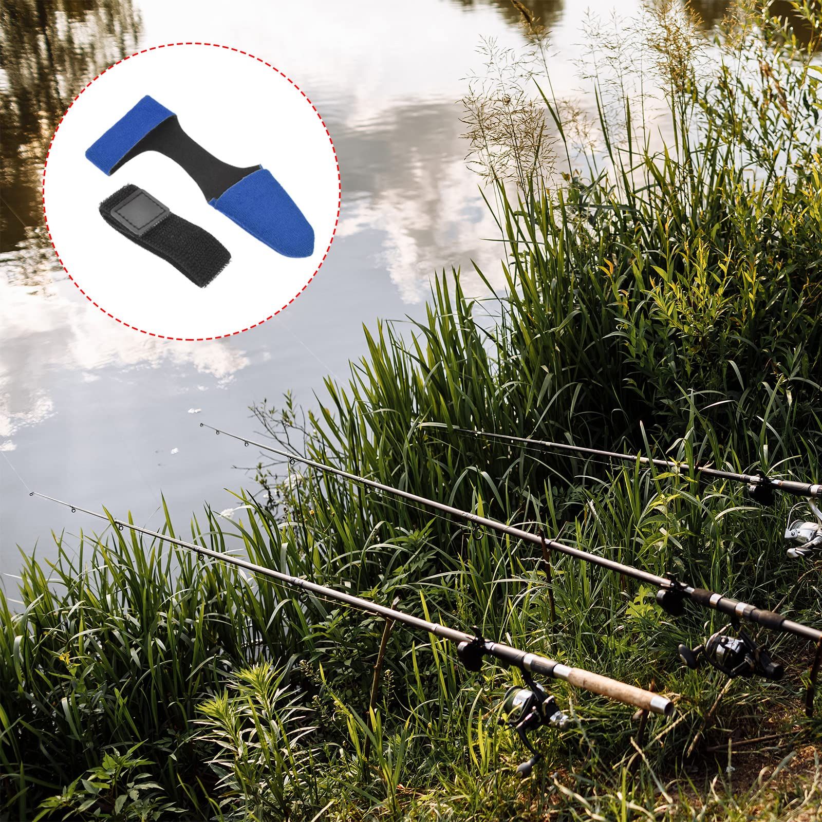16 Pcs（8pairs blue） Fishing Rod Tip Cover and Tie, Cane Sleeve Protector Case Fastening Straps Accessories - Image 5
