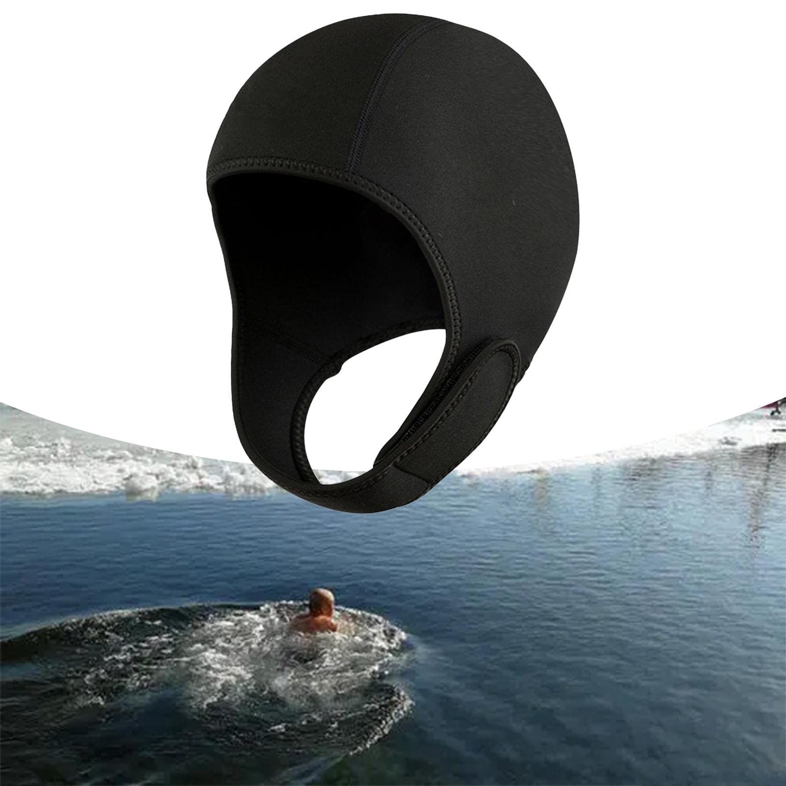 2 Pcs Diving Hood Thermal Wetsuit Hood Cap Swim Caps with Chin Straps Snorkeling Neoprene Surf Beanie 2 mm Diving Headgear for Men Women Sailing Water Sports - Image 3