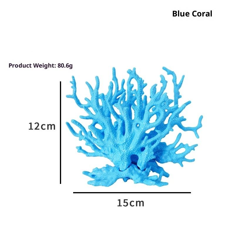 2pcs Artificial Aquarium Coral Ornament Plastic Fish Tank Plants Decoration for Aquarium Landscape （white+blue） - Image 1