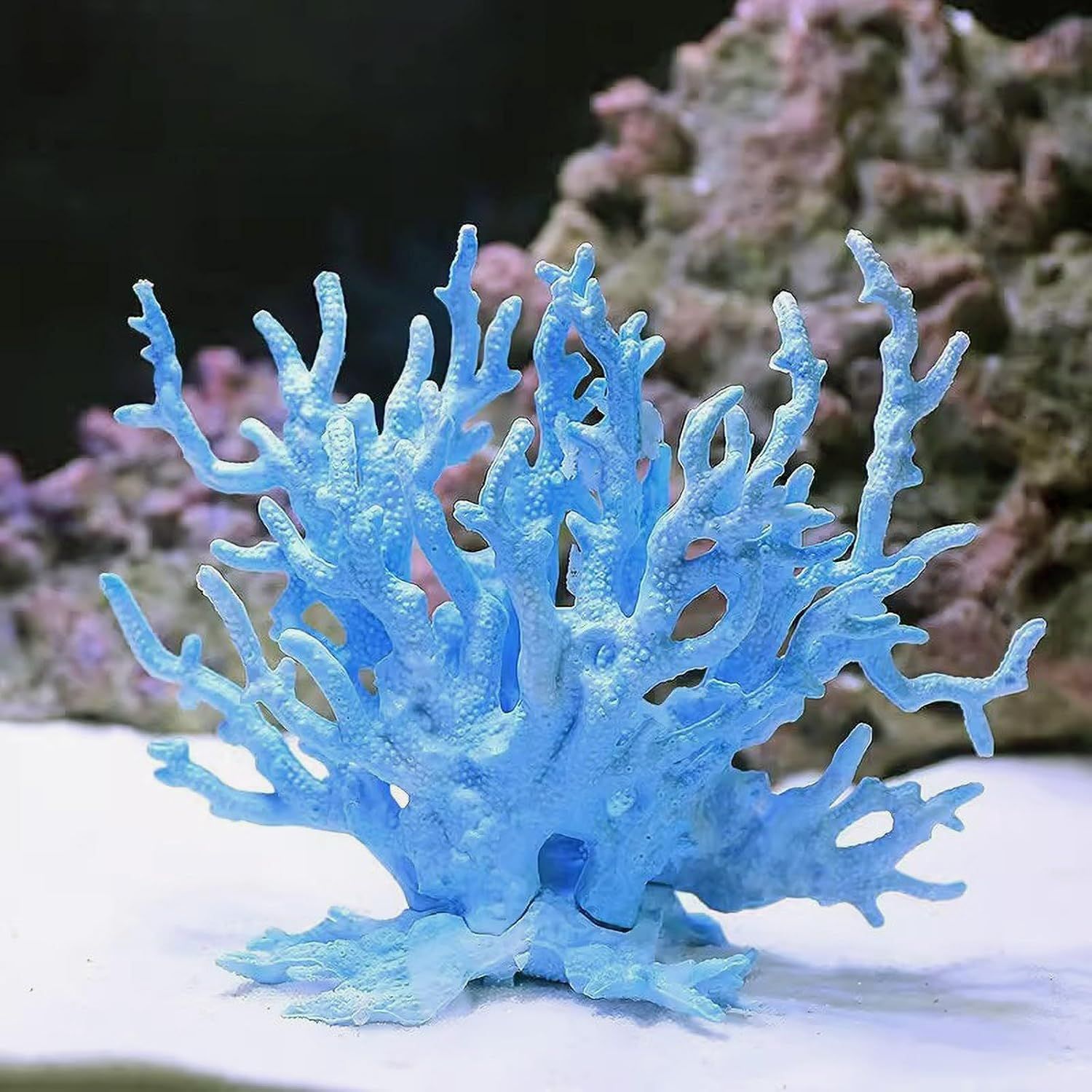2pcs Artificial Aquarium Coral Ornament Plastic Fish Tank Plants Decoration for Aquarium Landscape （white+blue） - Image 4